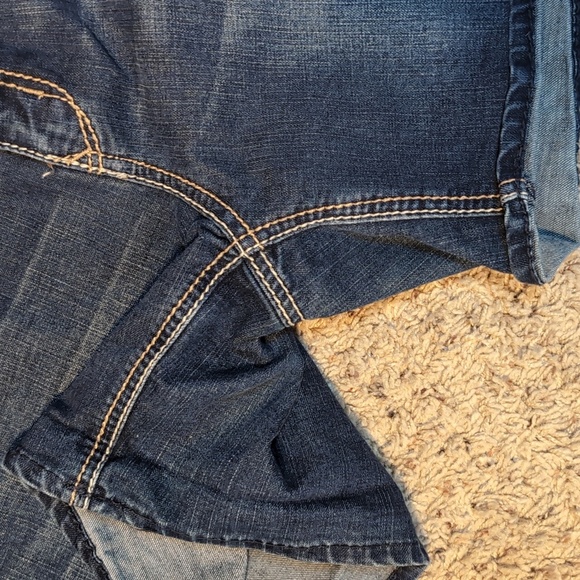 Seven 7 Weekend Denim Dark Wash Double Stitched Shorts SZ 12 - Picture 6 of 10